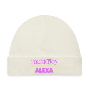 Frauenname Alexa - Baby Premium Organic Mütze - Naturweiß - Vorne