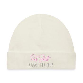 Pink Shirt - Black Edition: Witziges Design - Baby Premium Organic Mütze - Naturweiß - Vorne