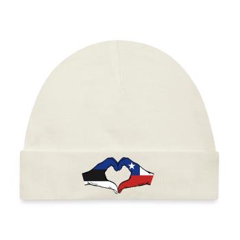 Estland Chile Flagge Hände Herzform - Baby Premium Organic Mütze - Naturweiß - Vorne
