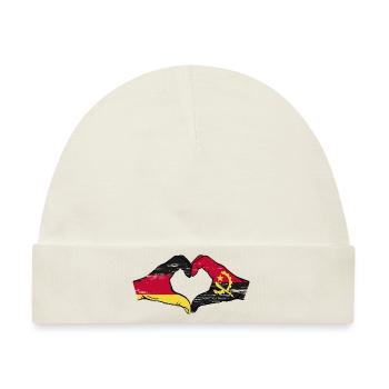 Deutschland Angola Flagge Hände Herzform used - Baby Premium Organic Mütze - Naturweiß - Vorne