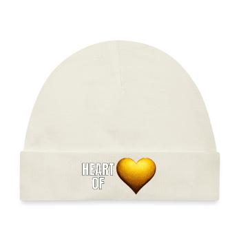 Goldener Schriftzug Herz aus Gold - Baby Premium Organic Mütze - Naturweiß - Vorne