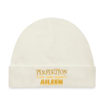 Frauenname Aileen - Baby Premium Organic Mütze - Naturweiß - Vorne