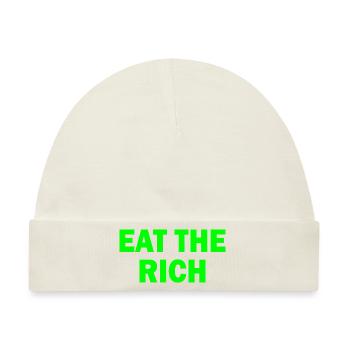 Eat the rich - Baby Premium Organic Mütze - Naturweiß - Vorne