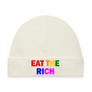 Eat the rich - Baby Premium Organic Mütze - Naturweiß - Vorne