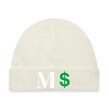 Buchstabe M Dollar - Baby Premium Organic Mütze - Naturweiß - Vorne
