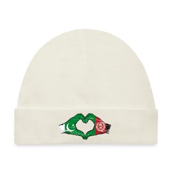Pakistan Afghanistan Flagge Hände Herz - Baby Premium Organic Mütze - Naturweiß - Vorne