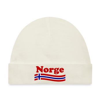 Norwegen Fahne Norge - Baby Premium Organic Mütze - Naturweiß - Vorne