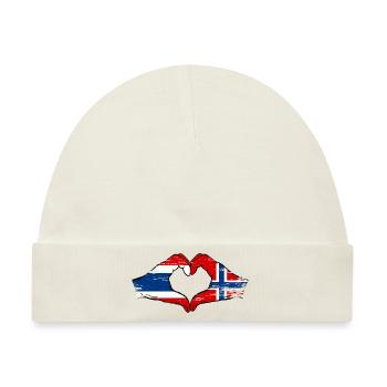 Thailand Schweden Flagge Hände Herzform used look - Baby Premium Organic Mütze - Naturweiß - Vorne