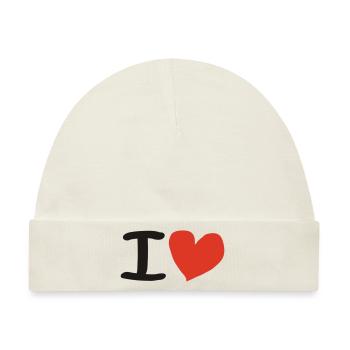 I Love - Baby Premium Organic Mütze - Naturweiß - Vorne