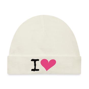 I Heart - Baby Premium Organic Mütze - Naturweiß - Vorne