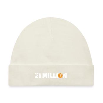 21 Million Bitcoin Kryptowährung - Baby Premium Organic Mütze - Naturweiß - Vorne