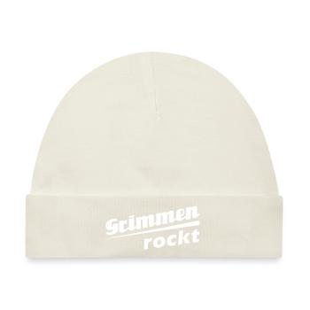 Grimmen rockt - Textdesign mit Stadtnamen - Baby Premium Organic Mütze - Naturweiß - Vorne
