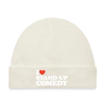 I love Stand-Up Comedy Herz Shirt - Baby Premium Organic Mütze - Naturweiß - Vorne