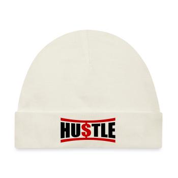 Hustle Spruch - Baby Premium Organic Mütze - Naturweiß - Vorne