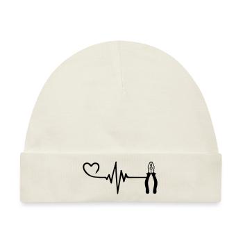 Zange Puls Herz Liebe - Baby Premium Organic Mütze - Naturweiß - Vorne