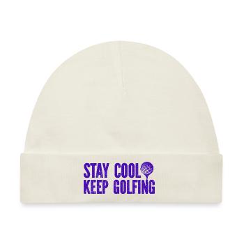 Golf - Golfclub Goldspieler Birdie Elite Luxus - Baby Premium Organic Mütze - Naturweiß - Vorne