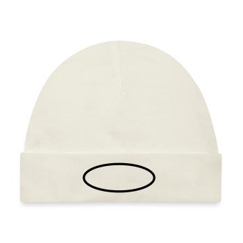Oval Kreis Symbole - Baby Premium Organic Mütze - Naturweiß - Vorne