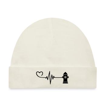 Hydrant Puls Herz Liebe - Baby Premium Organic Mütze - Naturweiß - Vorne