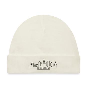 Brüssel City Skyline Silhouette in Belgien Brüssel - Baby Premium Organic Mütze - Naturweiß - Vorne
