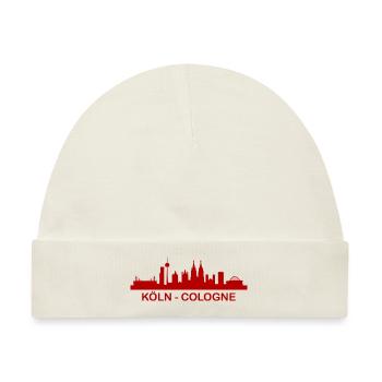 Köln Skyline Cologne Germany - Baby Premium Organic Mütze - Naturweiß - Vorne