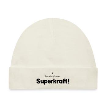 Kuscheln ist meine Superkraft - Baby Premium Organic Mütze - Naturweiß - Vorne