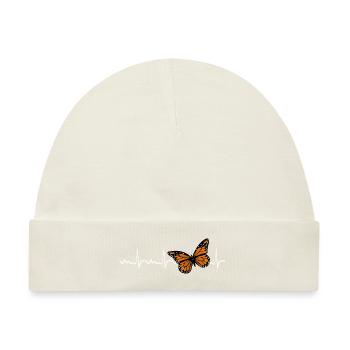 Monarch Heartbeat Monarchfalter Raupe - Baby Premium Organic Mütze - Naturweiß - Vorne