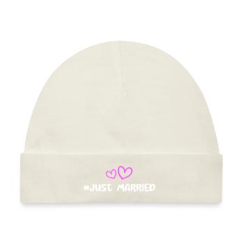 Just Married Hochzeit Herz - Baby Premium Organic Mütze - Naturweiß - Vorne