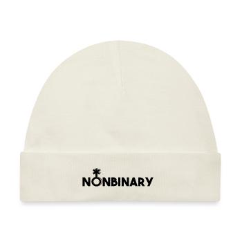 Nonbinäry Symbol und Schrift Nonbinär Nichtbinär - Baby Premium Organic Mütze - Naturweiß - Vorne