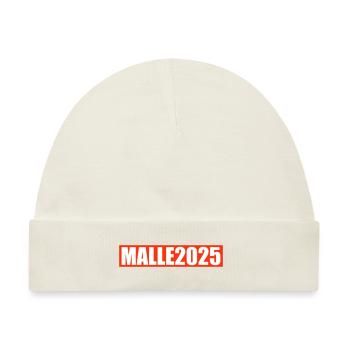 Malle 2025 Mallorca Spruch - Baby Premium Organic Mütze - Naturweiß - Vorne