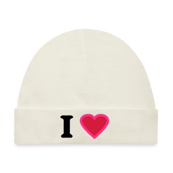 i love - Baby Premium Organic Mütze - Naturweiß - Vorne