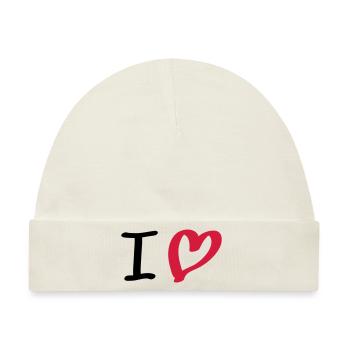 i love - Baby Premium Organic Mütze - Naturweiß - Vorne