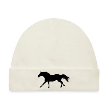 Pferd-QH-Galopp - Baby Premium Organic Mütze - Naturweiß - Vorne