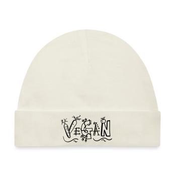 Vegan Schriftzug - Veganer - Veganismus - Geschenk - Baby Premium Organic Mütze - Naturweiß - Vorne