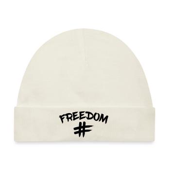 Hashtag Freedom Freiheit klare Aussage - Baby Premium Organic Mütze - Naturweiß - Vorne