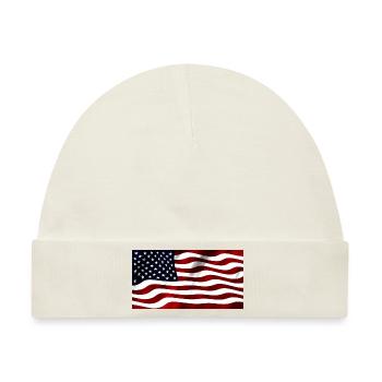 US Flagge - Baby Premium Organic Mütze - Naturweiß - Vorne