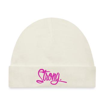 strong violett - Baby Premium Organic Mütze - Naturweiß - Vorne