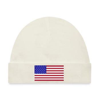 Amerika Flagge - Baby Premium Organic Mütze - Naturweiß - Vorne