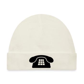 Altes Telefon - Baby Premium Organic Mütze - Naturweiß - Vorne