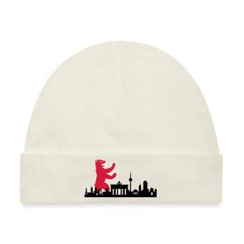 Skyline - Berlin Bär - Baby Premium Organic Mütze - Naturweiß - Vorne