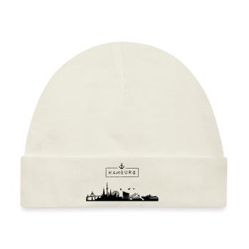 Skyline Hansestadt Hamburg, HH, Stadt, Deutschland - Baby Premium Organic Mütze - Naturweiß - Vorne