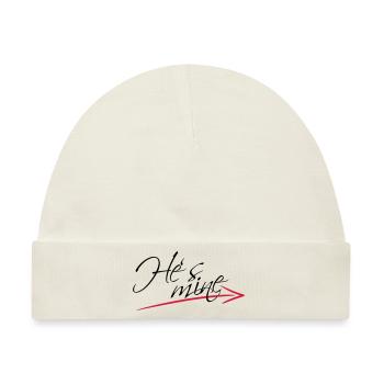 Hes mine Arrow Design - Baby Premium Organic Mütze - Naturweiß - Vorne