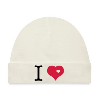 i love - Baby Premium Organic Mütze - Naturweiß - Vorne