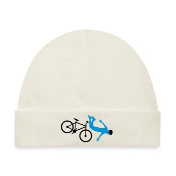 fahrradunfall sturz fahrradhelm fahrrad fahren stu - Baby Premium Organic Mütze - Naturweiß - Vorne