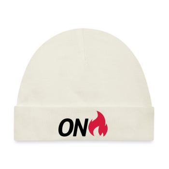 on fire - Baby Premium Organic Mütze - Naturweiß - Vorne