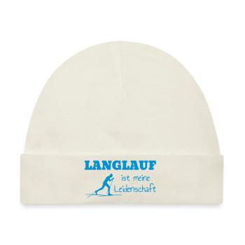 Langlaufen / Langlauf / eislaufen / Langläufer - Baby Premium Organic Mütze - Naturweiß - Vorne