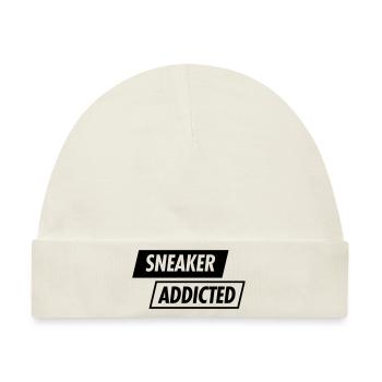 SNEAKER ADDICTED - Baby Premium Organic Mütze - Naturweiß - Vorne