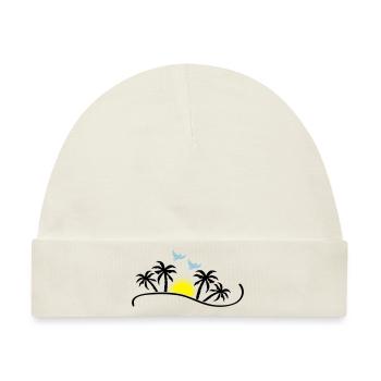 sunset birds - Baby Premium Organic Mütze - Naturweiß - Vorne