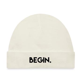 Begin. Text - Baby Premium Organic Mütze - Naturweiß - Vorne