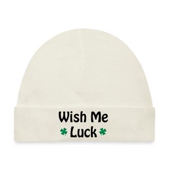 Wish me Luck - Baby Premium Organic Mütze - Naturweiß - Vorne
