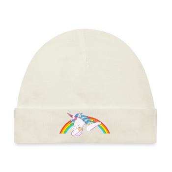 unicorn einhorn dabbing unicorn - Baby Premium Organic Mütze - Naturweiß - Vorne